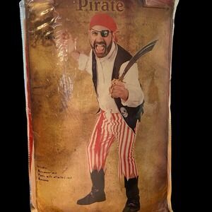 Pirate Halloween Costume Adult One Size Pants/Vest/Bandana New‎ Open Package